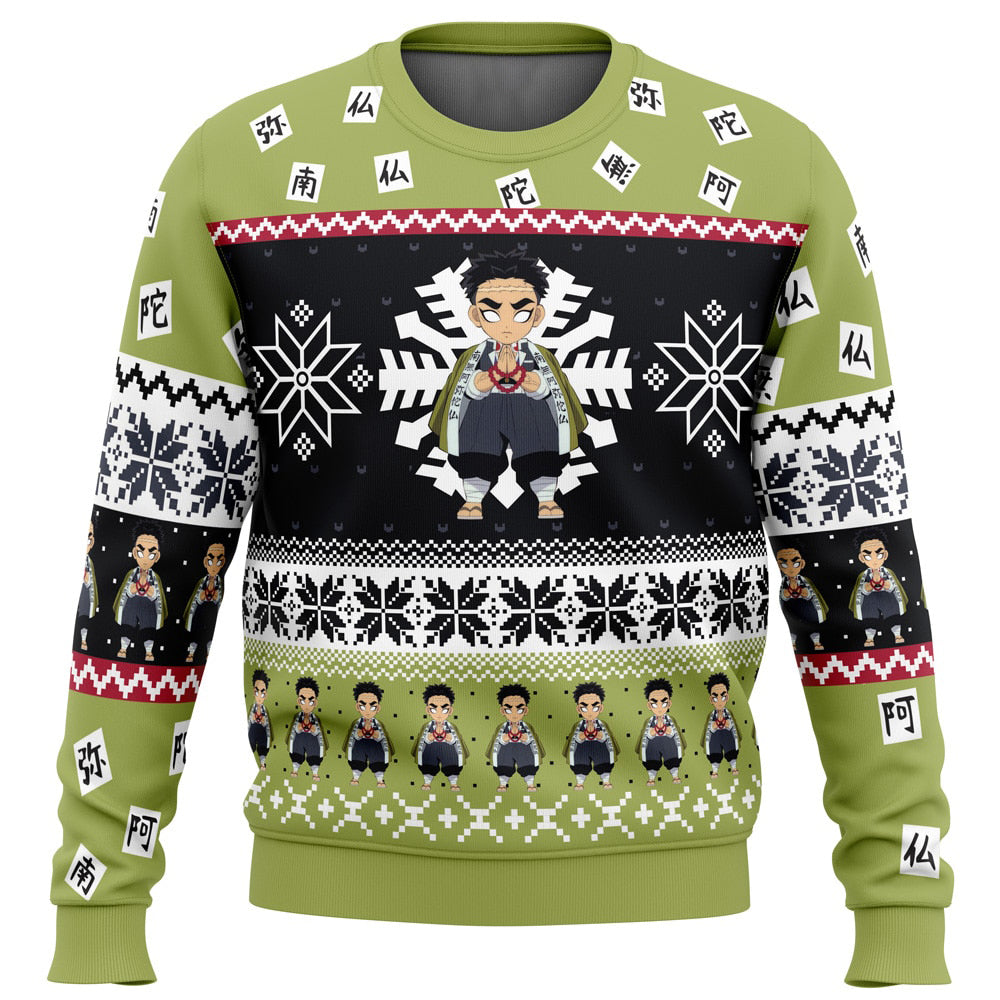 Morukai "Chibi Christmas Gyomei Himejima Demon Slayer Ugly Sweater