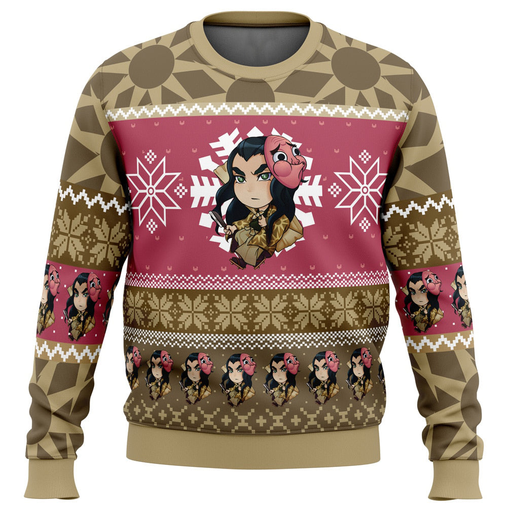 Morukai "Chibi Christmas Haganezuka Hotaru Demon Slayer Ugly Sweater