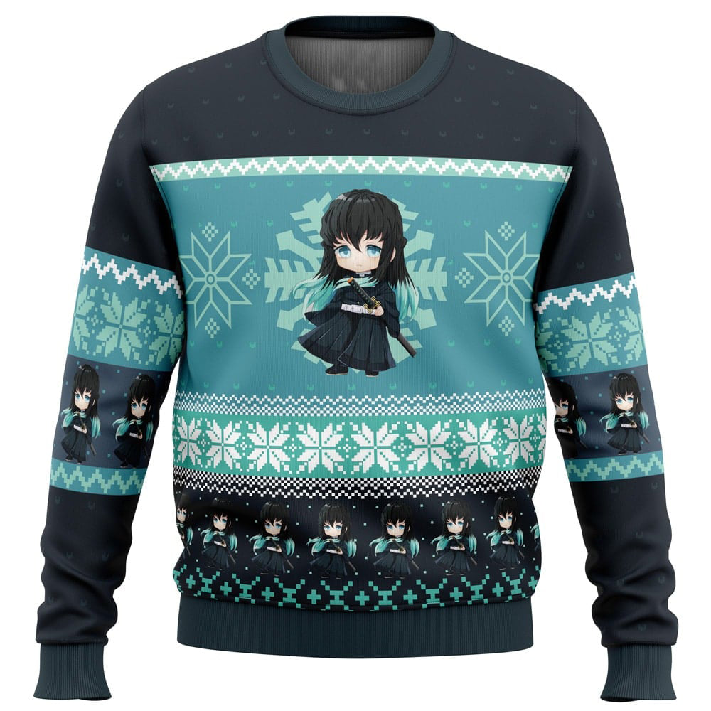 Morukai "Chibi Christmas Muichiro Tokito Demon Slayer Ugly Sweater