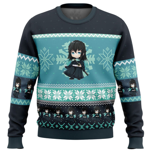 Morukai "Chibi Christmas Muichiro Tokito Demon Slayer Ugly Sweater