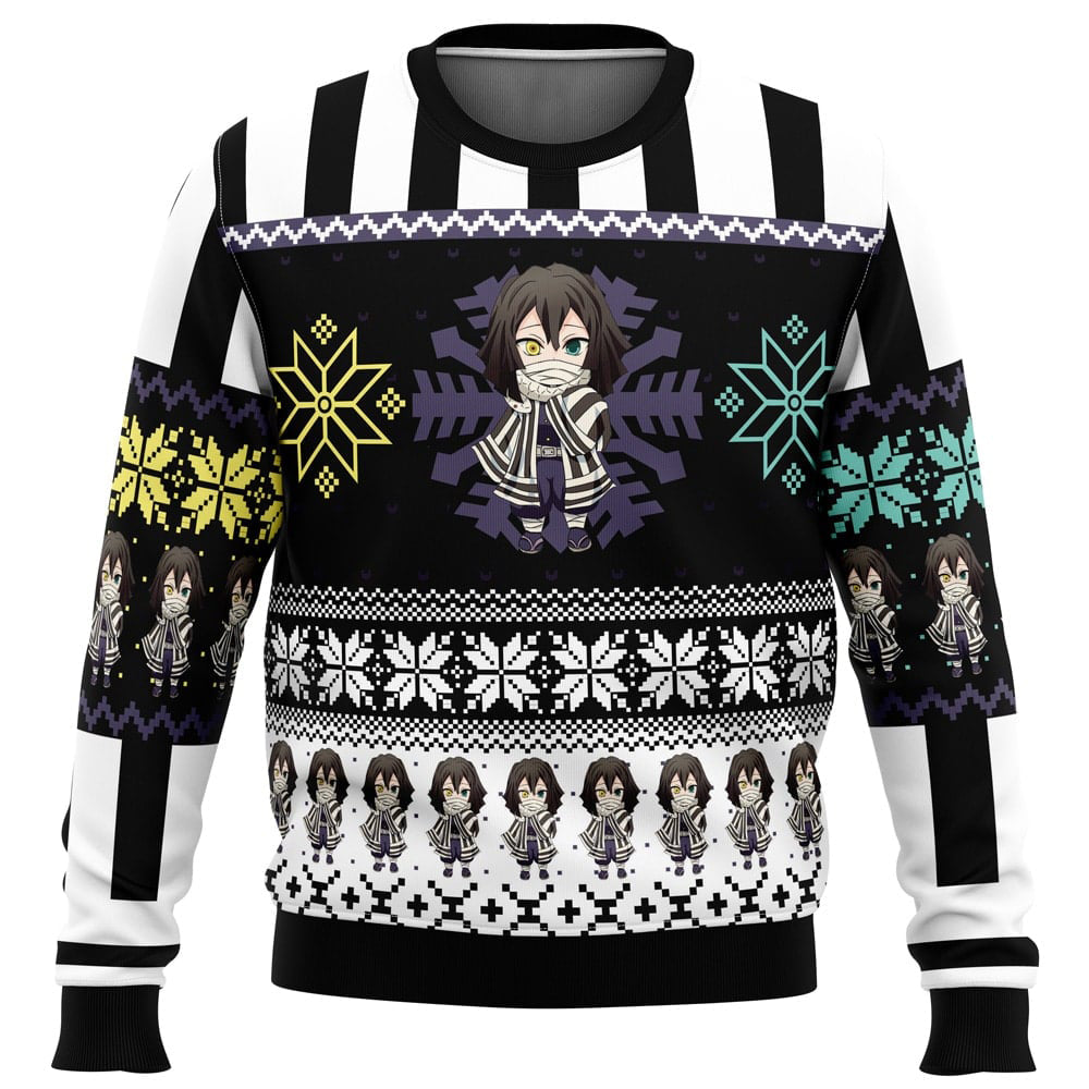Morukai "Chibi Christmas Obanai Iguro Demon Slayer Ugly Sweater
