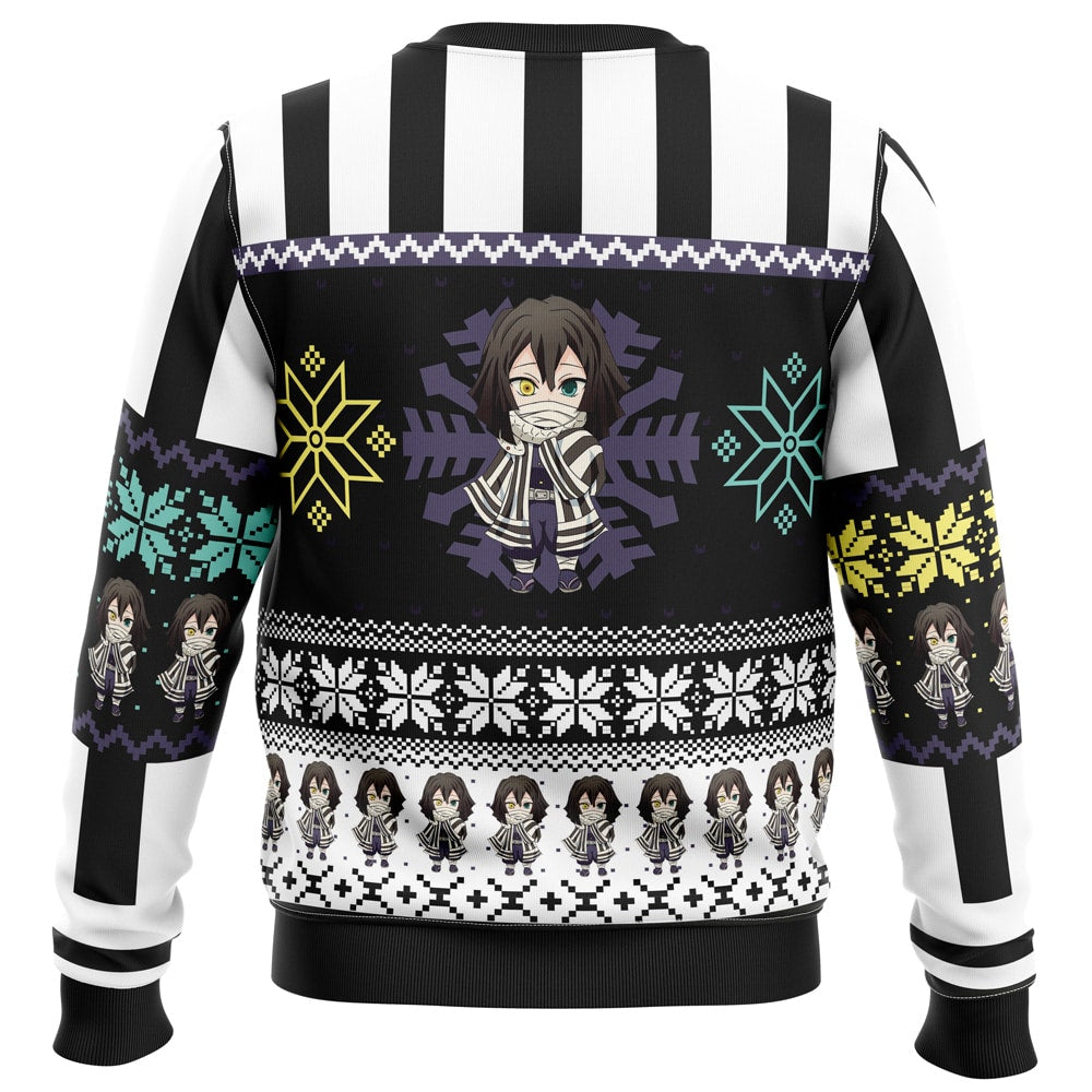 Morukai "Chibi Christmas Obanai Iguro Demon Slayer Ugly Sweater