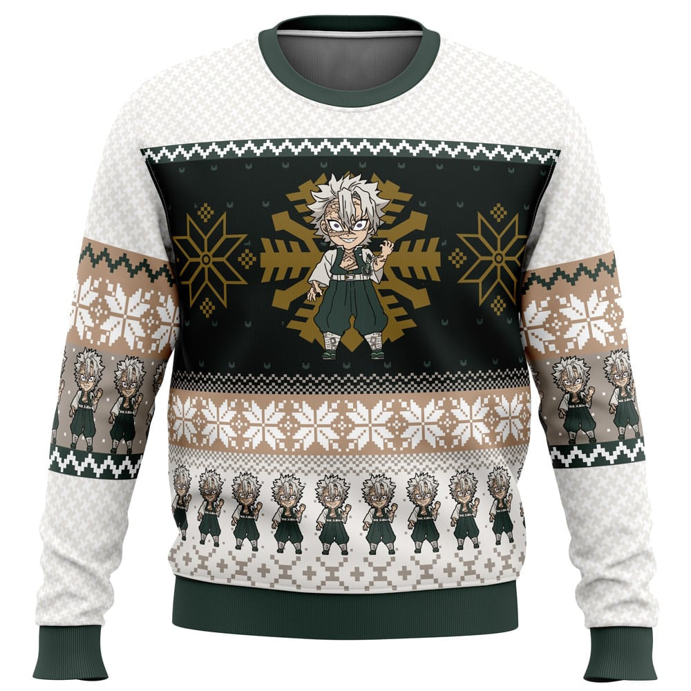 Morukai "Chibi Christmas Sanemi Shinazugawa Demon Slayer Ugly Sweater