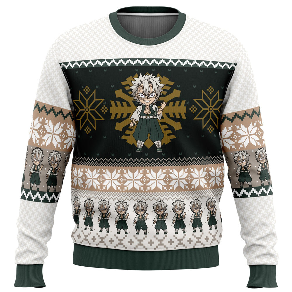 Morukai "Chibi Christmas Sanemi Shinazugawa Demon Slayer Ugly Sweater