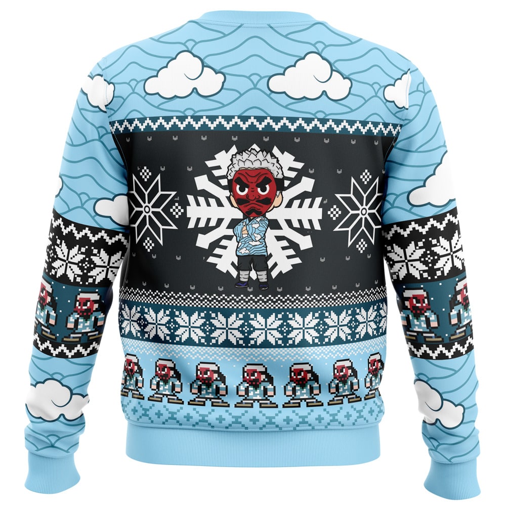 Morukai "Chibi Christmas Urokodaki Sakonji Demon Slayer Ugly Sweater