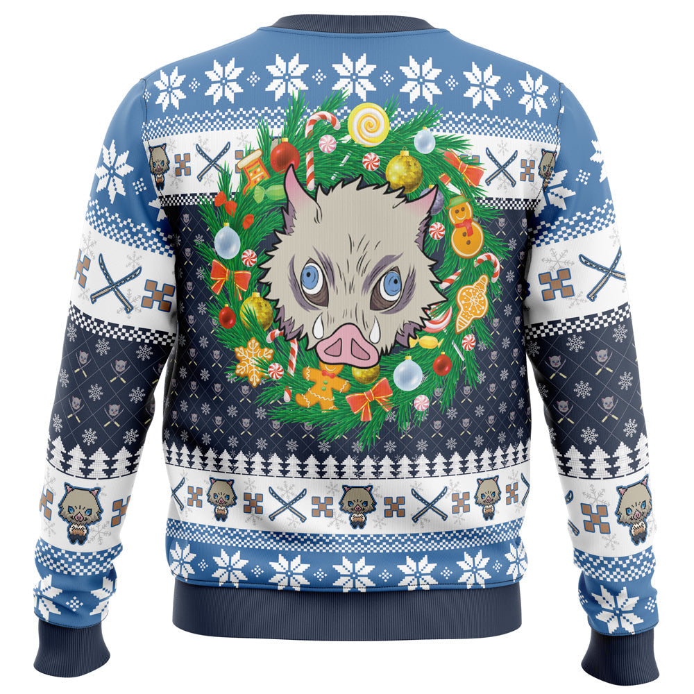 Morukai "Christmas Inosuke Hashibira" Demon Slayer: Kimetsu no Yaiba Ugly Sweater