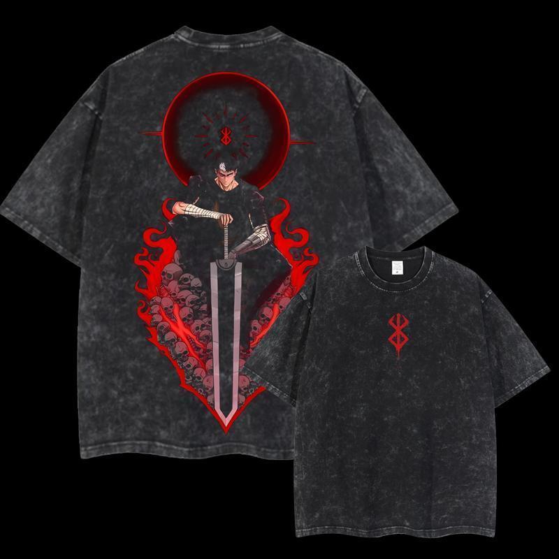 Morukai "Guts Black Swordsman" Berserk Vintage Washed Oversized T-Shirt