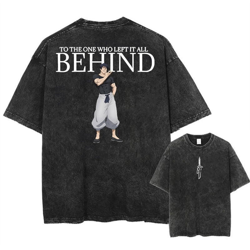 Morukai "Left it all behind" Jujutsu Kaisen Vintage Washed Oversized T-Shirt