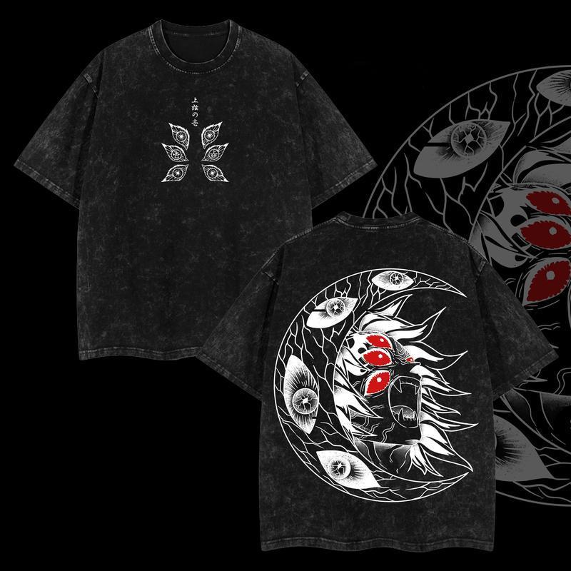 Morukai "Kokushibo Moon Breathing" Demon Slayer: Kimetsu no Yaiba Vintage Washed Oversized T-Shirt