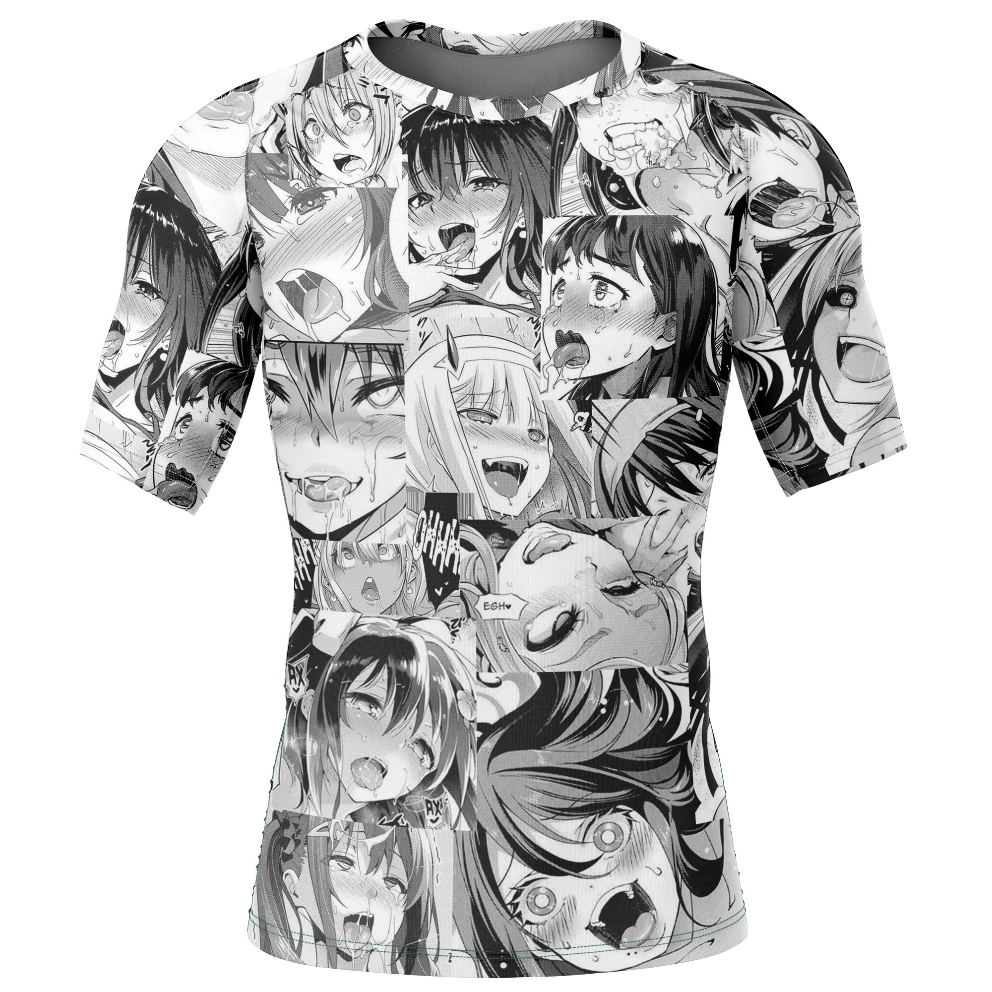 Morukai "Ahegao Collection" Original Short Sleeve Rash Guard Compression Shirt