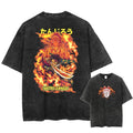 Morukai "Tanjiro Kamado" Demon Slayer Kimetsu no Yaiba Vintage Washed Oversized T-Shirt
