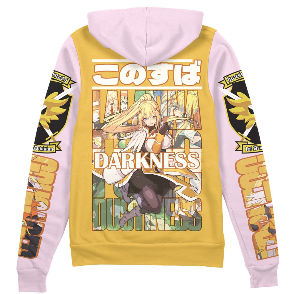 Morukai "Darkness Konosuba Streetwear Zip Hoodie Jacket