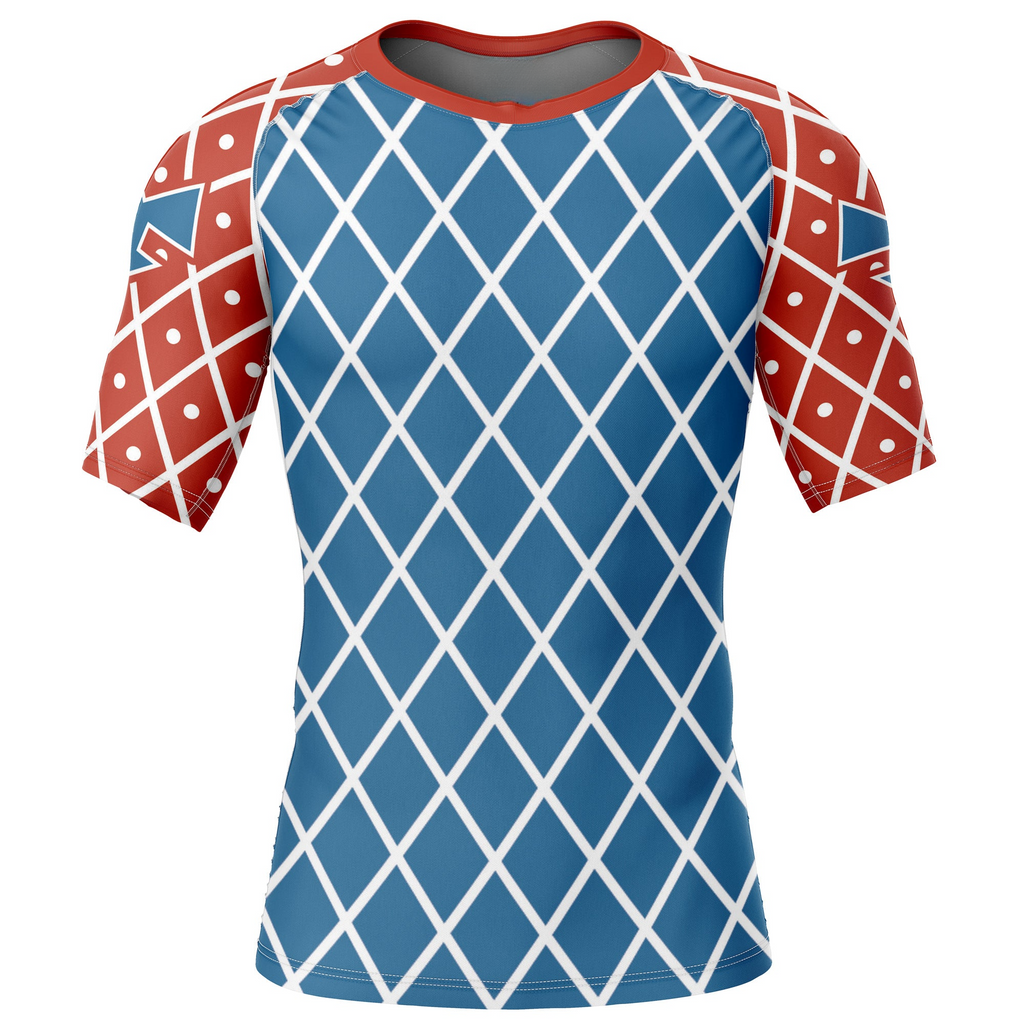 Morukai "Guido Mista" Jojo's Bizarre Adventure Short Sleeve Rash Guard Compression Shirt