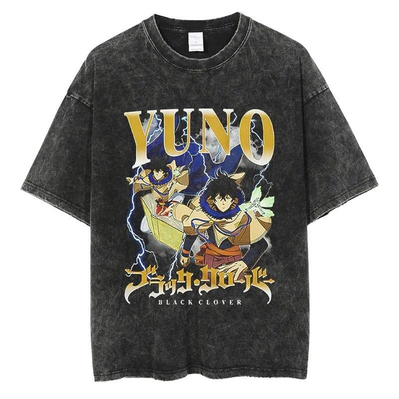 Morukai "Yuno" Black Clover Vintage Washed Oversized T-Shirt