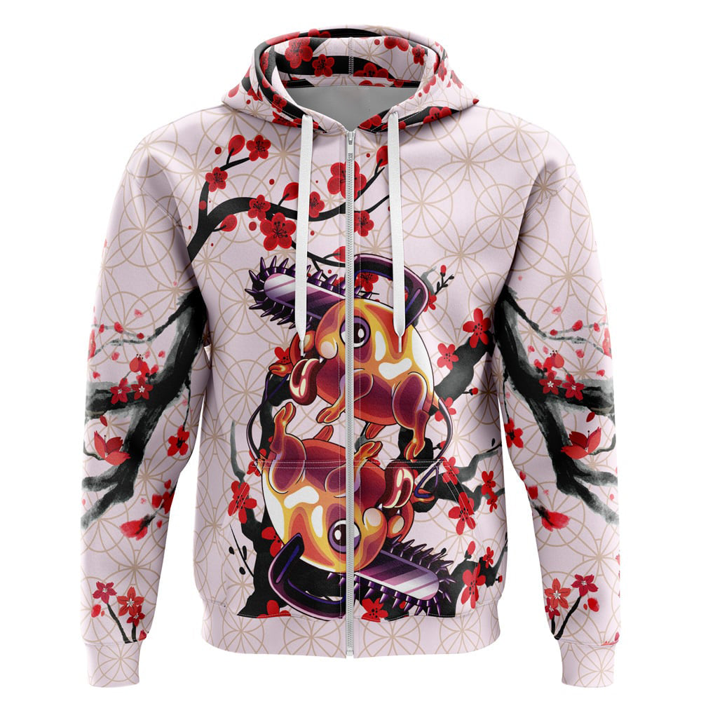 Morukai "Denji x Pochita Chainsaw Man Streetwear Zip Hoodie Jacket