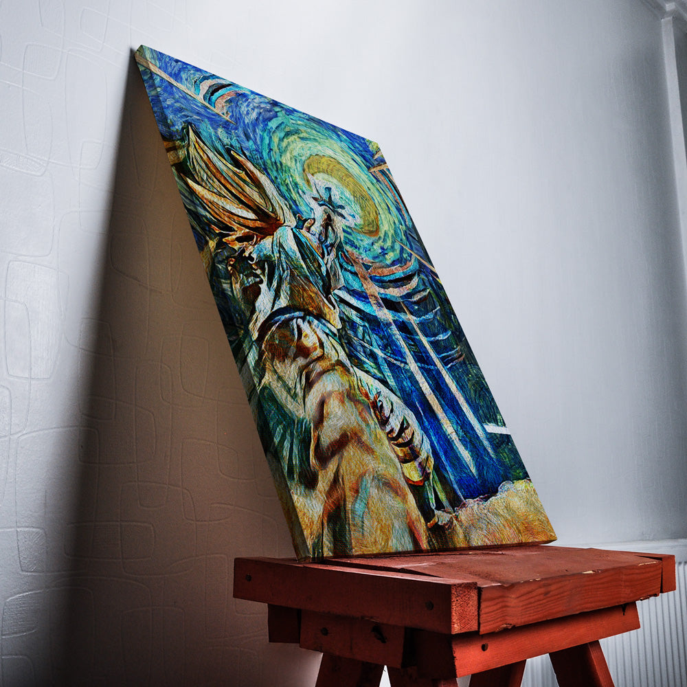 Morukai "Dragon Ball Z Starry Night Kamehameha Canvas Print Wall Art