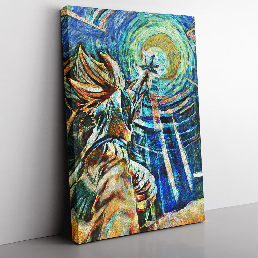 Morukai "Dragon Ball Z Starry Night Kamehameha Canvas Print Wall Art