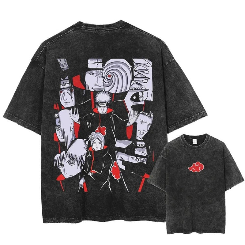 Morukai "Akatsuki" Naruto Vintage Washed Oversized T-Shirt