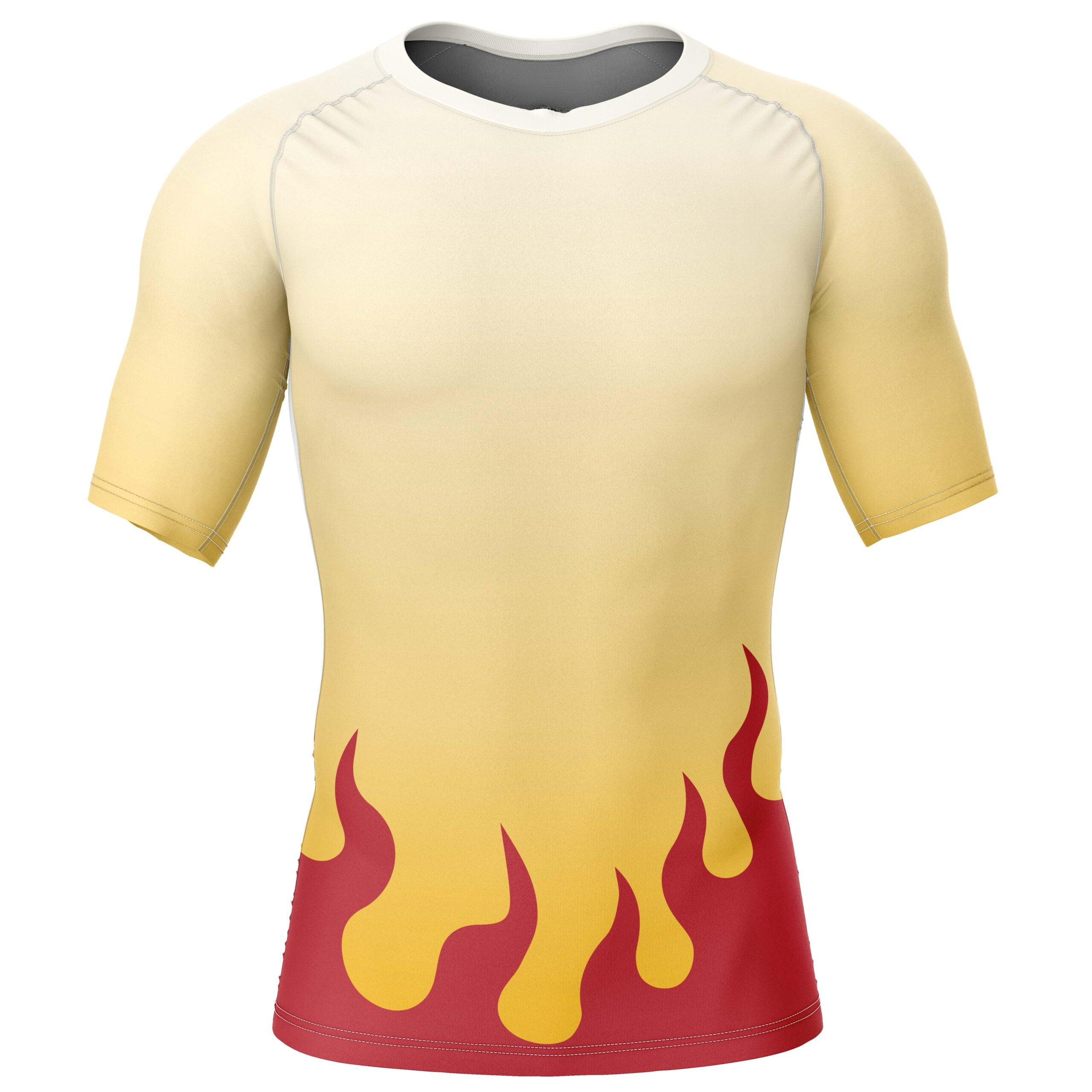 Morukai "Kyojuro Regoku Demon Slayer Short Sleeve Rash Guard Compression Shirt