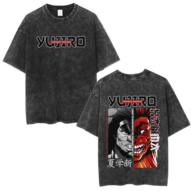 Morukai "Yujiro Hanma" Baki Hanma Vintage Washed Oversized T-Shirt