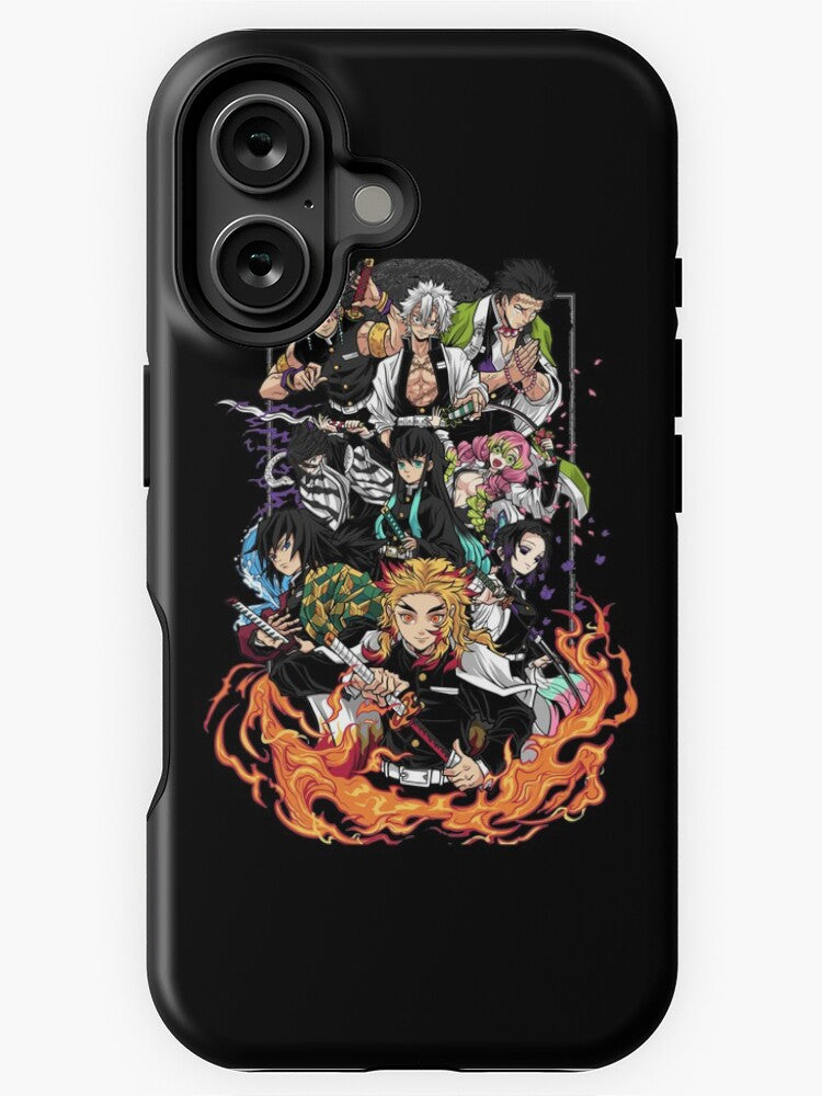 Morukai "Demon Slayer Black and White Manga iPhone 11-16 Tough Case