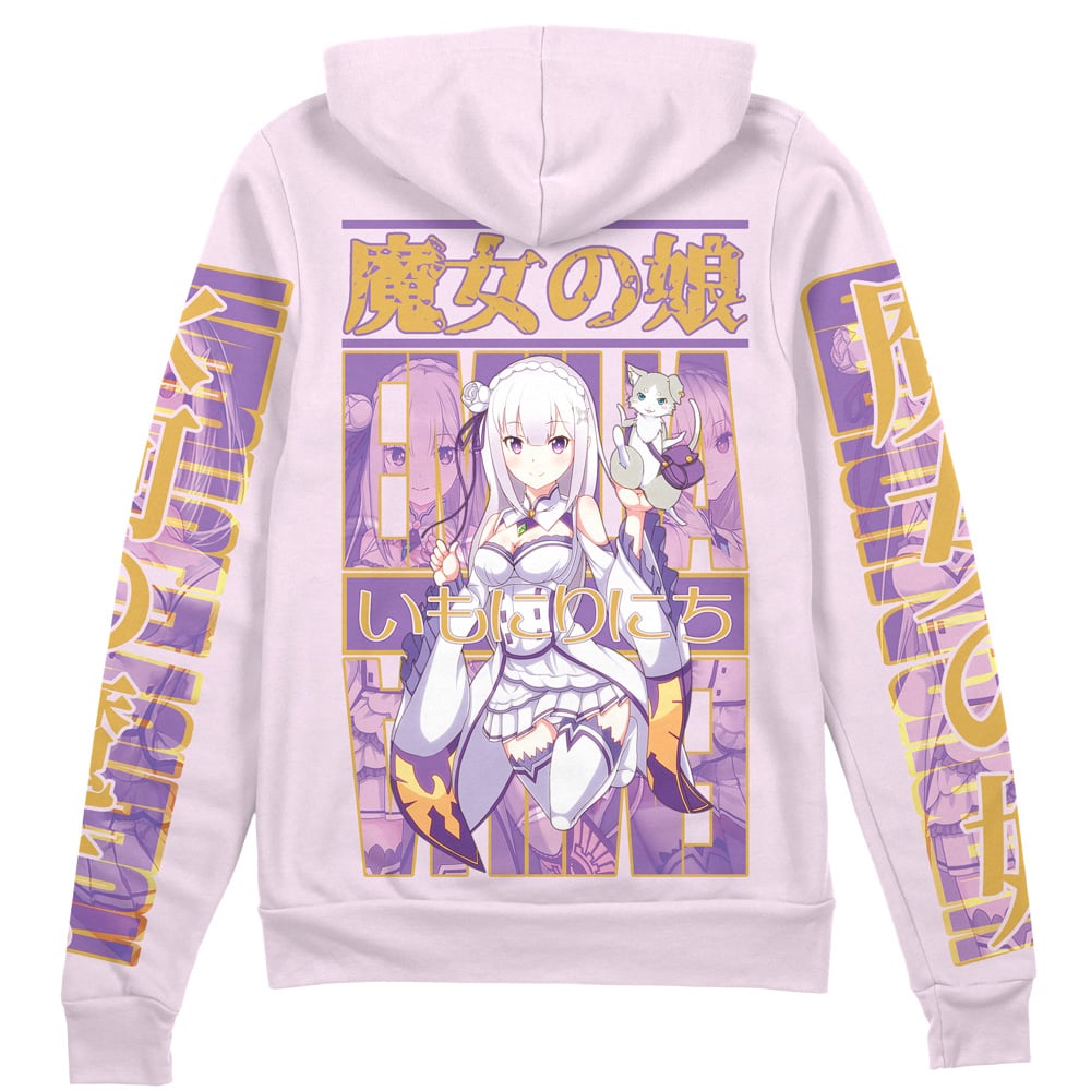 Morukai "Emilia Re Zero Streetwear Zip Hoodie Jacket