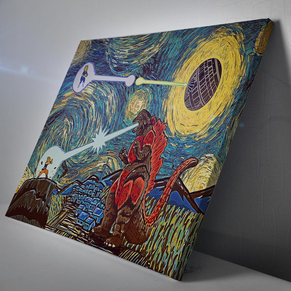 Morukai "Epic Battle Dragonball Z Starry Night Canvas Print Wall Art