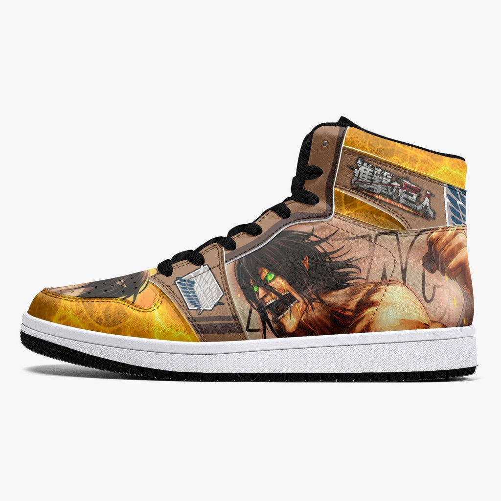 Morukai "Eren Yeager Attack Titan Shingeki no Kyojin Mid 1 Basketball Shoes