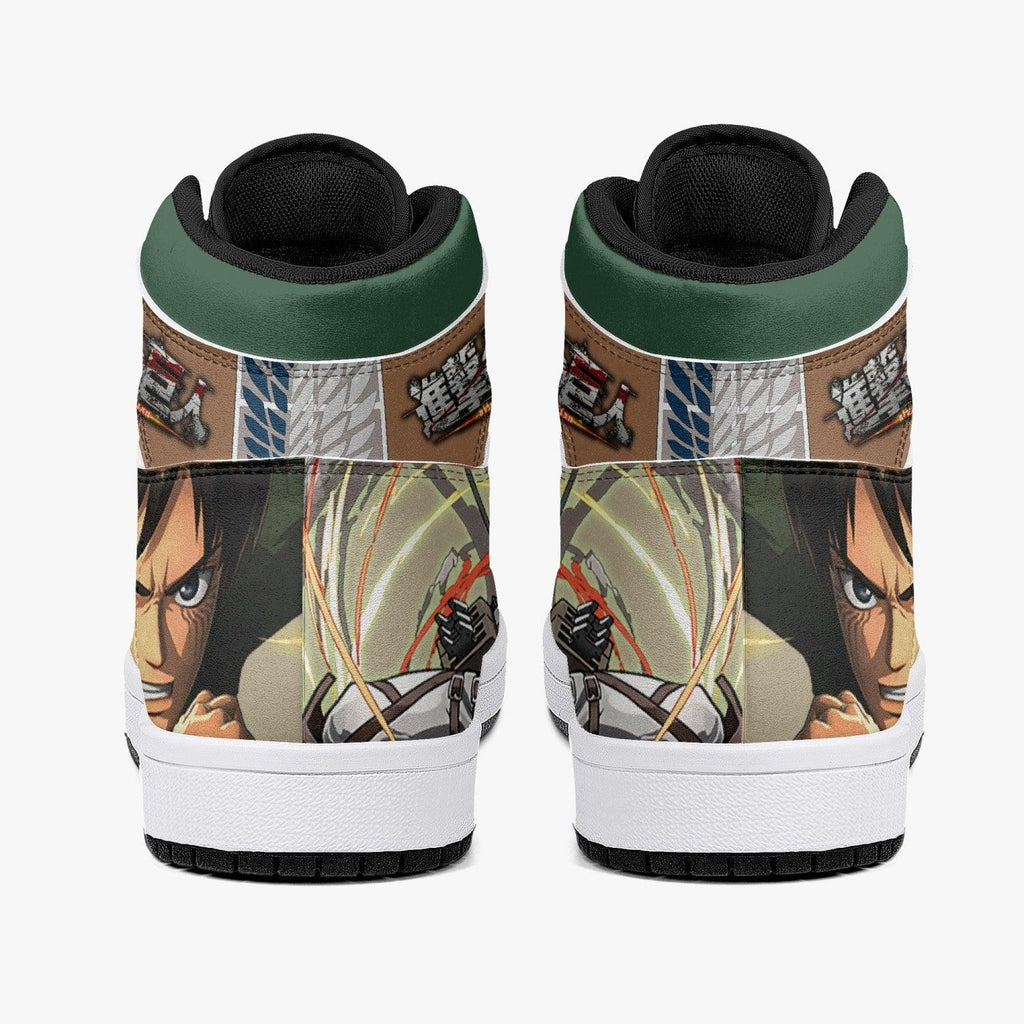 Morukai "Eren Yeager Survey Corps Shingeki no Kyojin Mid 1 Basketball Shoes