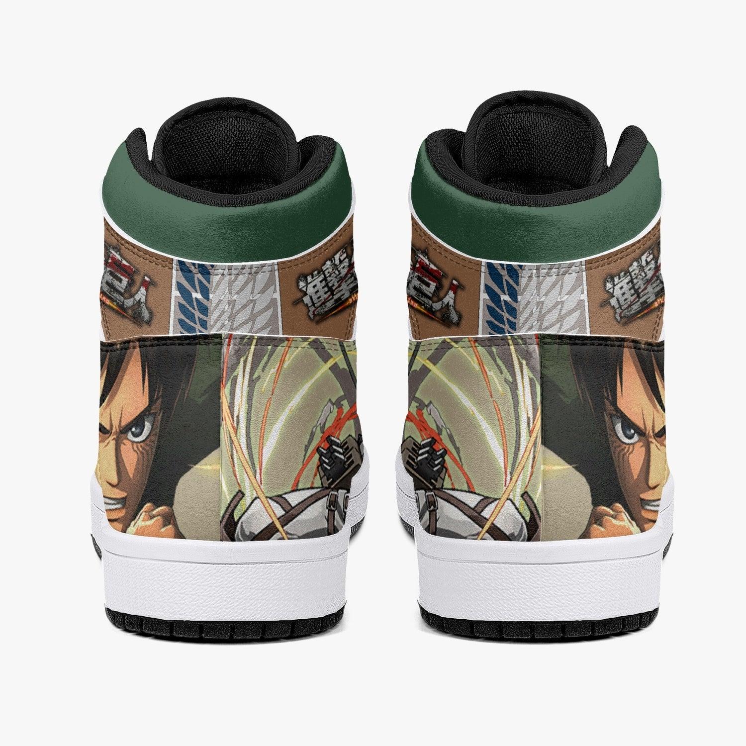 Morukai "Eren Yeager Survey Corps Shingeki no Kyojin Mid 1 Basketball Shoes