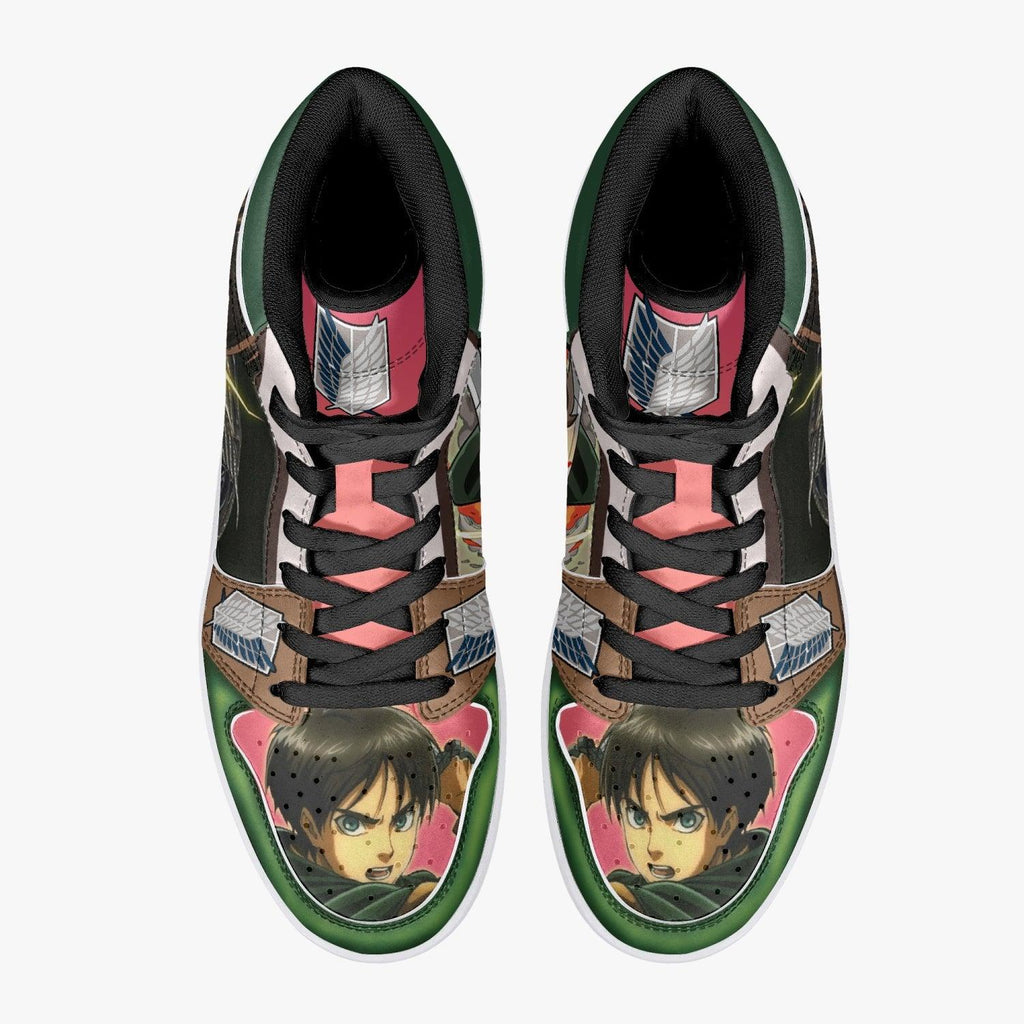 Morukai "Eren Yeager Survey Corps Shingeki no Kyojin Mid 1 Basketball Shoes