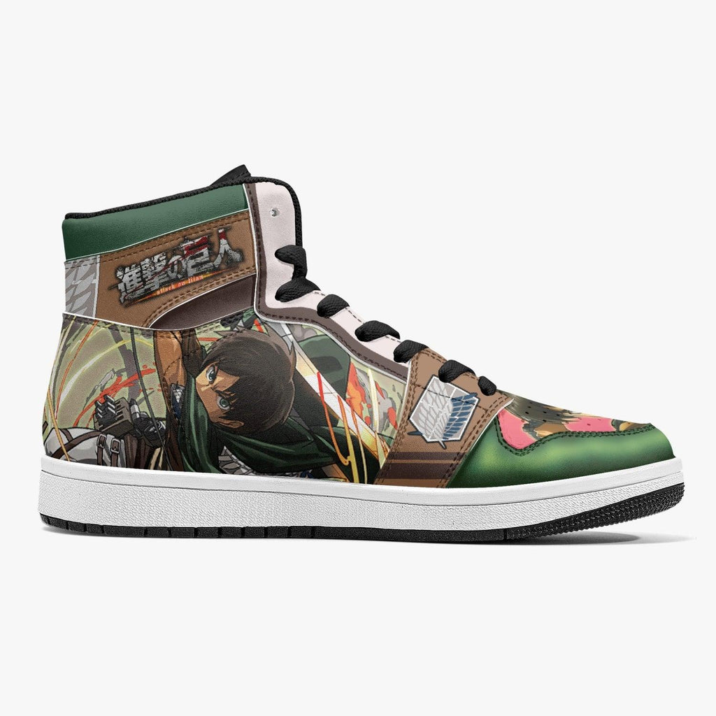 Morukai "Eren Yeager Survey Corps Shingeki no Kyojin Mid 1 Basketball Shoes