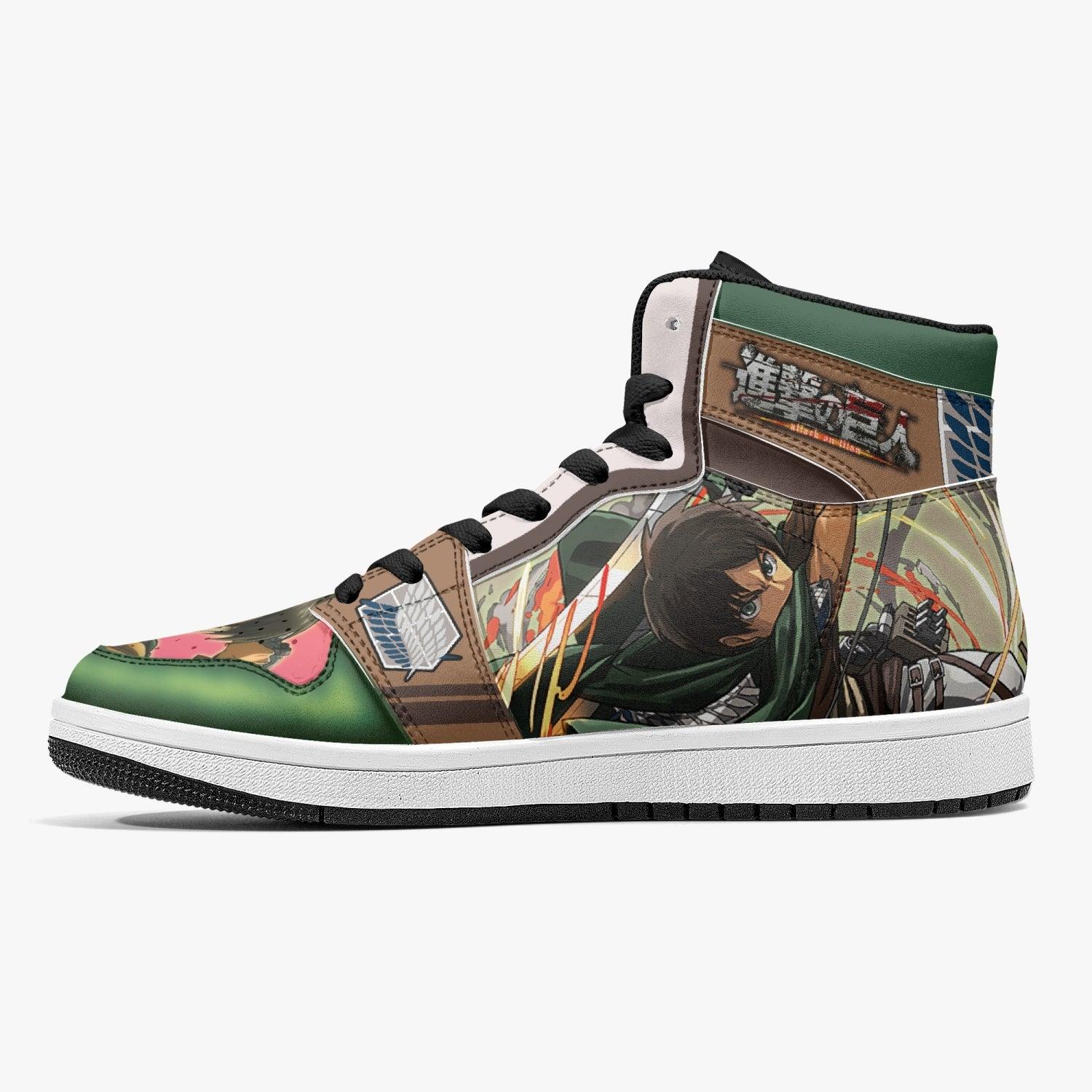 Morukai "Eren Yeager Survey Corps Shingeki no Kyojin Mid 1 Basketball Shoes