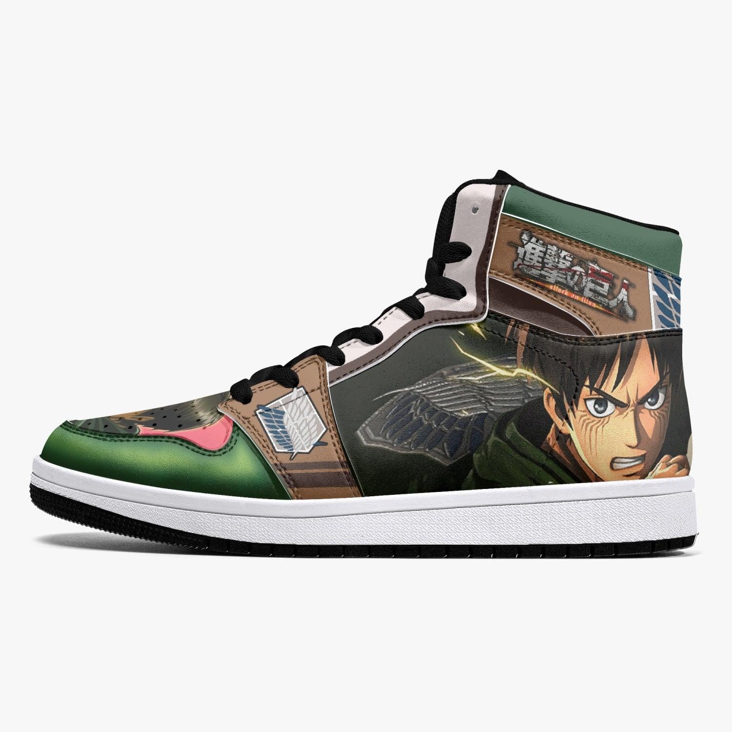 Morukai "Eren Yeager Survey Corps Shingeki no Kyojin Mid 1 Basketball Shoes