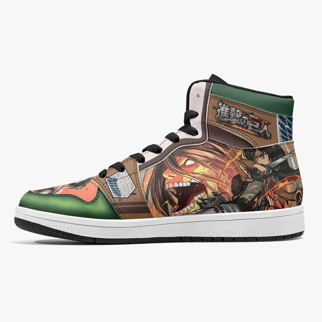 Morukai "Eren Yeager Titan Transformation Shingeki no Kyojin Mid 1 Basketball Shoes