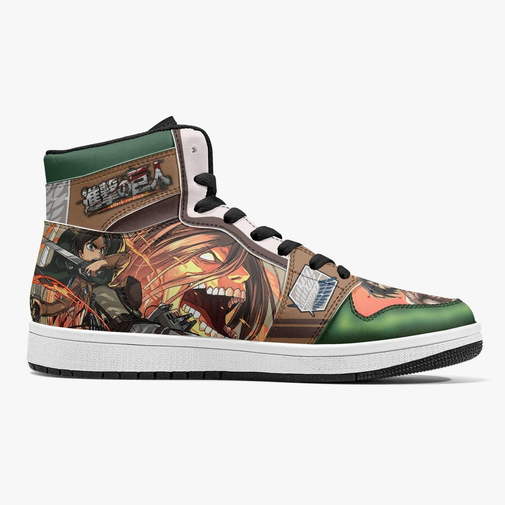 Morukai "Eren Yeager Titan Transformation Shingeki no Kyojin Mid 1 Basketball Shoes