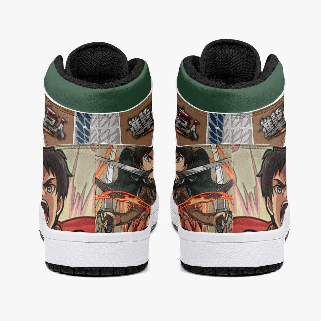 Morukai "Eren Yeager Titan Transformation Shingeki no Kyojin Mid 1 Basketball Shoes