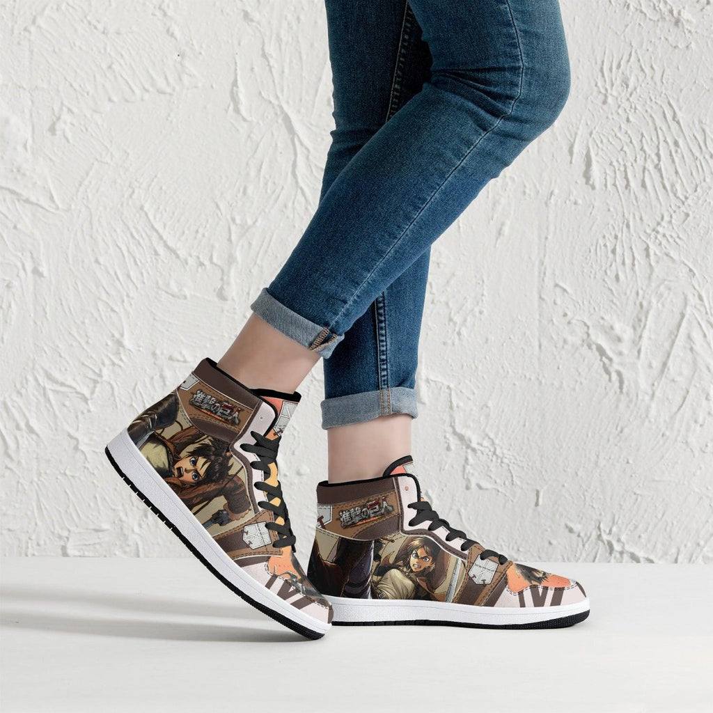 Morukai "Eren Yeager Training Corps Shingeki no Kyojin Mid 1 Basketball Shoes