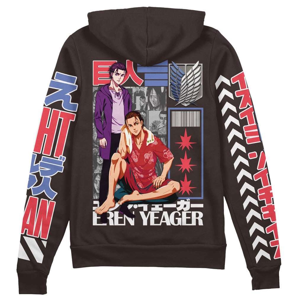Morukai "Eren Yeager V2 Attack on Titan Streetwear Zip Hoodie Jacket