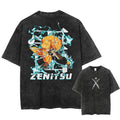 Morukai "Zenitsu Agatsuma" Demon Slayer Kimetsu no Yaiba Vintage Washed Oversized T-Shirt