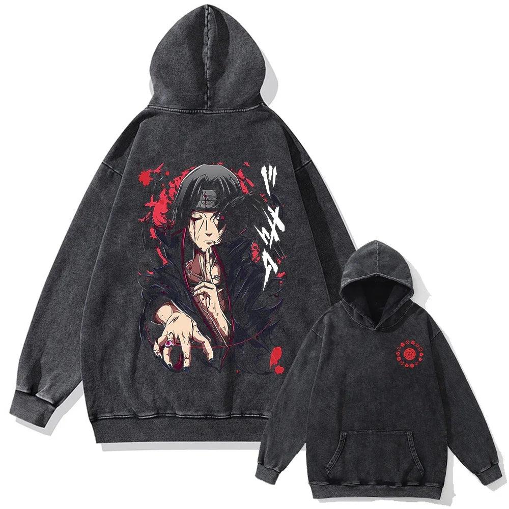 Morukai "Itachi Uchiha Sharingan" Naruto Vintage Oversized Hoodie