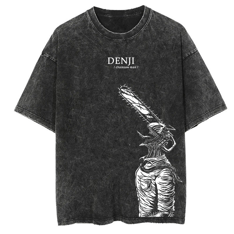 Morukai "Denji" Chainsaw Man Vintage Washed Oversized T-Shirt
