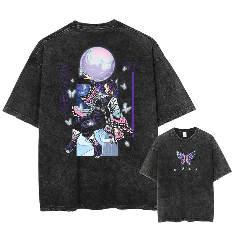 Morukai "Shinobu Kocho" Demon Slayer Vintage Washed Oversized T-Shirt