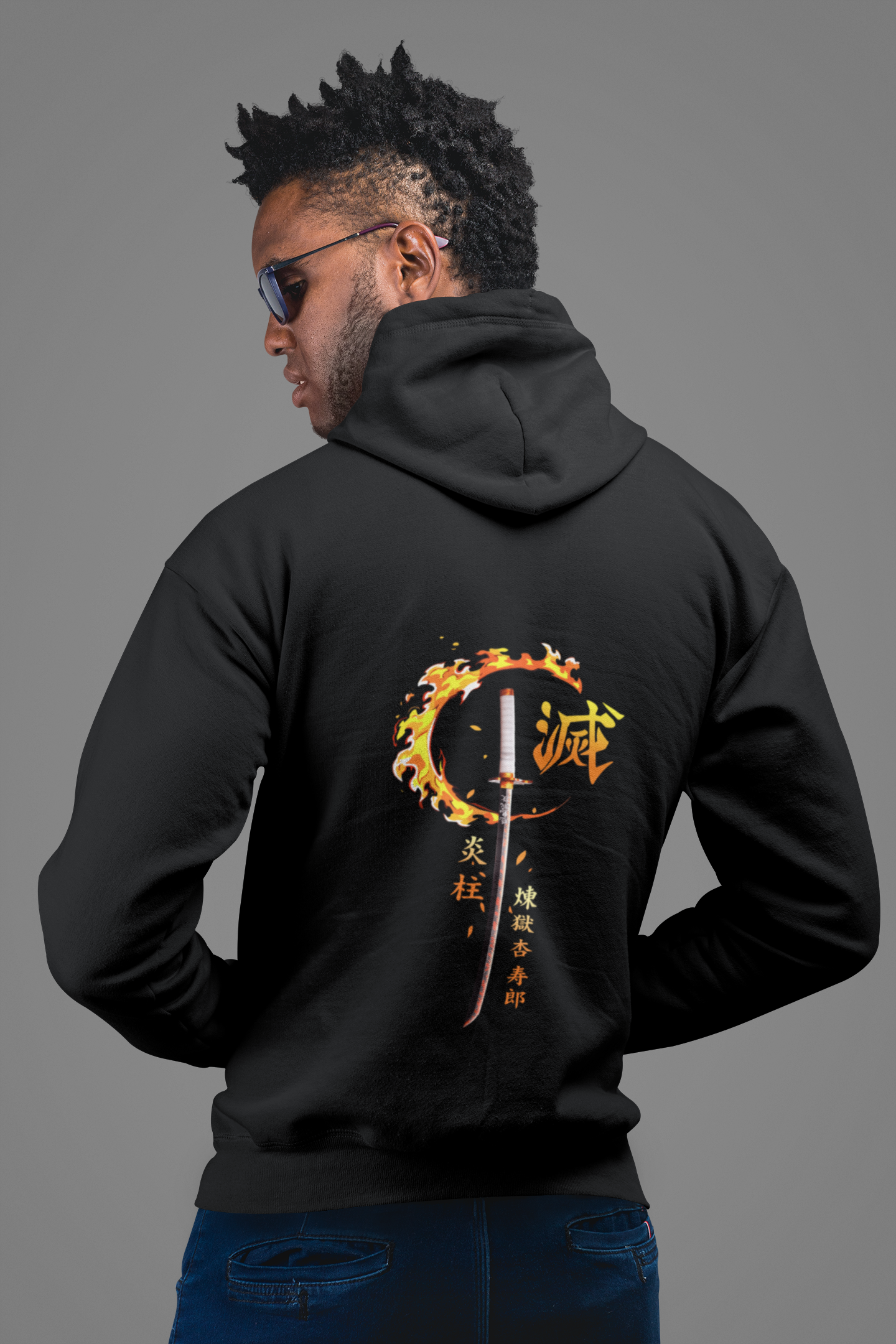 Morukai "Kyojuro Rengoku Flame Pillar" Demon Slayer: Kimetsu no Yaiba Unisex Hoodie