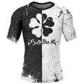 Morukai "Five-Leaf Clover Black Clover Short Sleeve Rash Guard Compression Shirt