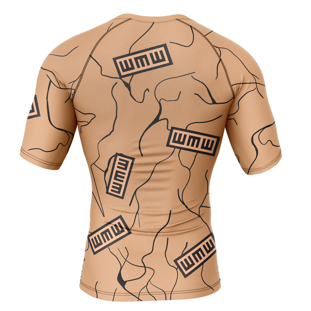 Morukai "Gaara Gourd Naruto Short Sleeve Rash Guard Compression Shirt