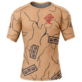 Morukai "Gaara Gourd Naruto Short Sleeve Rash Guard Compression Shirt