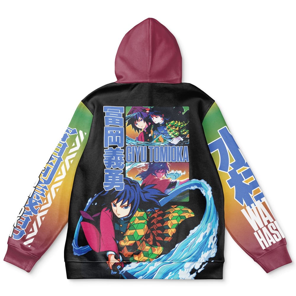 Morukai "Giyu Tomioka Water Breathing" Demon Slayer: Kimetsu no Yaiba Streetwear Hoodie