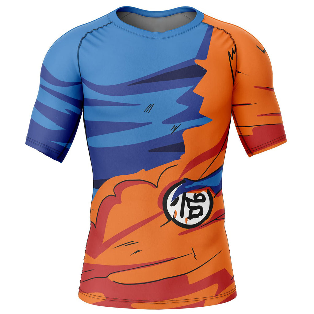 Morukai "Goku Torn Gi Dragon Ball Short Sleeve Rash Guard Compression Shirt