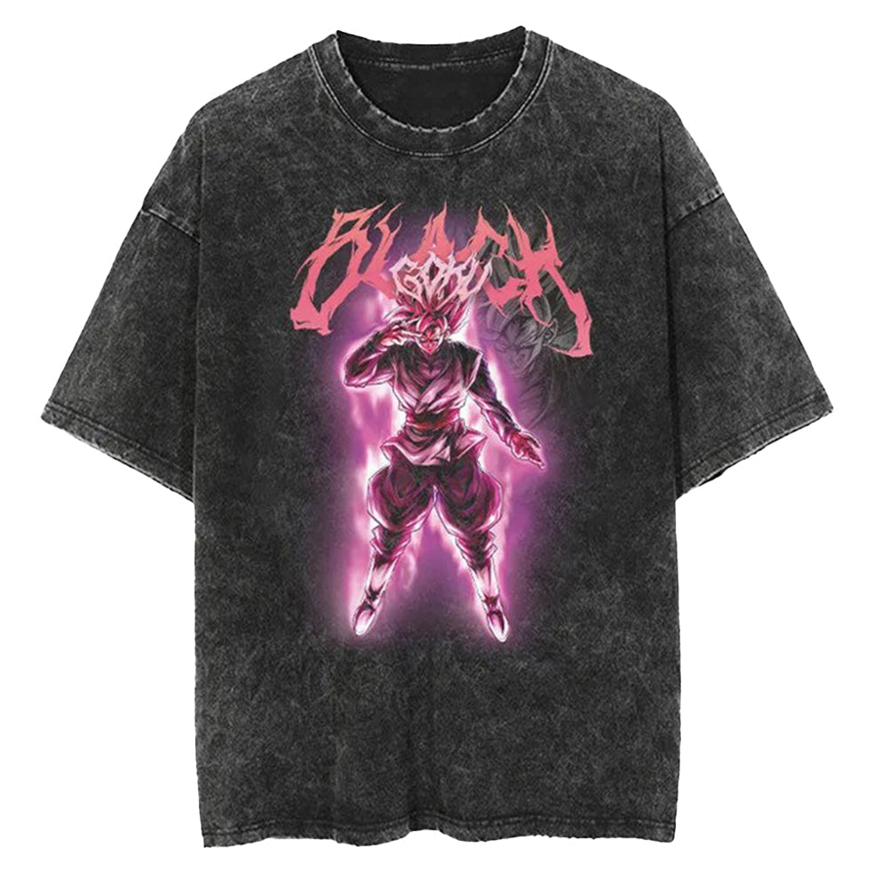 Morukai "Super Saiyan Rosé Goku Black Zamasu" Dragon Ball Vintage Washed Oversized T-Shirt V1